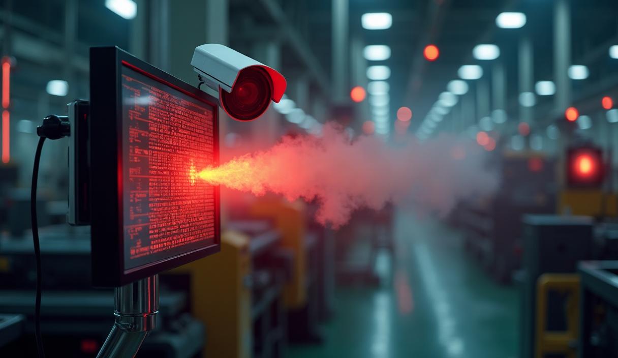 AI fire detection system in plastic manufacturing facility